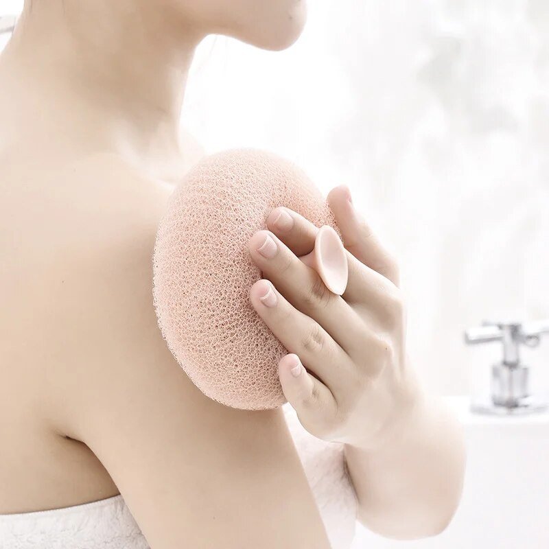 Bathroom Shower Natural Loofah with Suction Ball - beunik