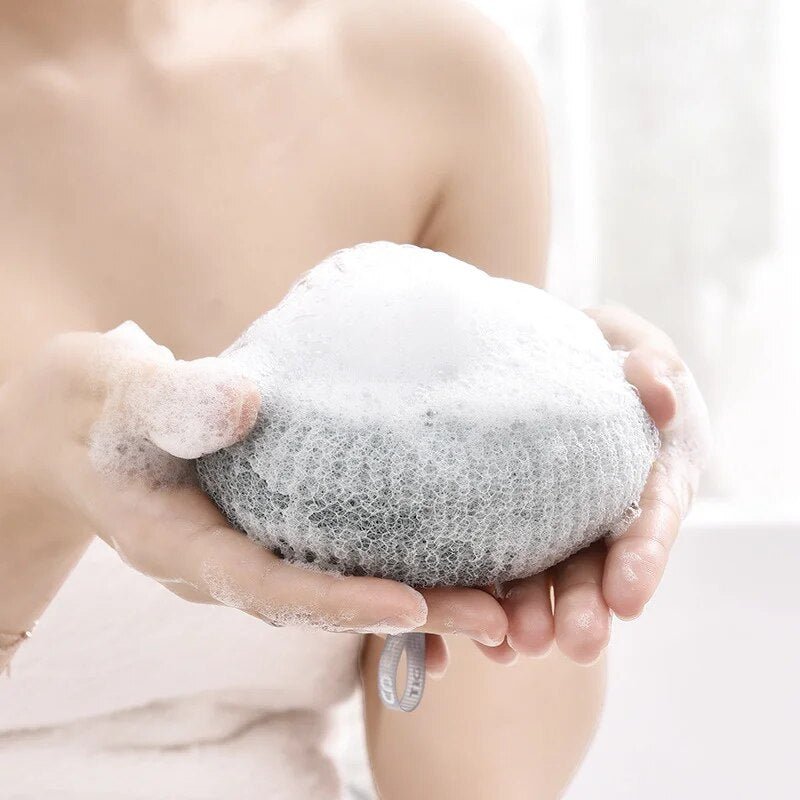 Bathroom Shower Natural Loofah with Suction Ball - beunik