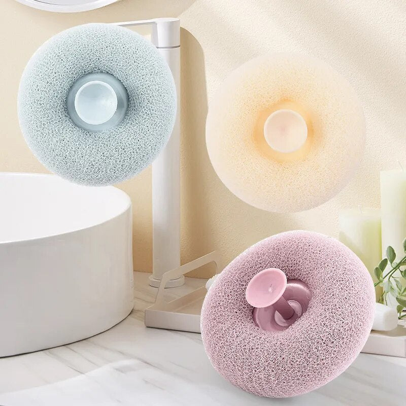 Bathroom Shower Natural Loofah with Suction Ball - beunik