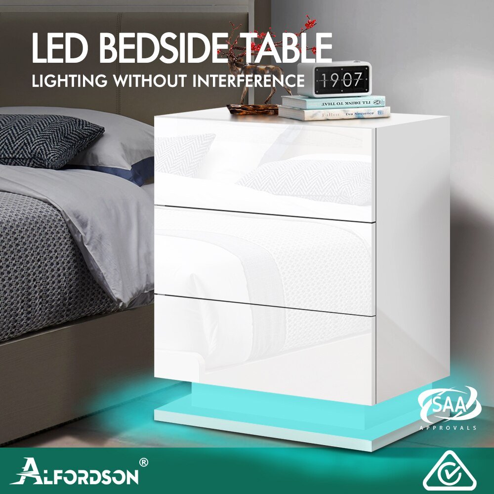 Bedside Table LED Nightstand - beunik