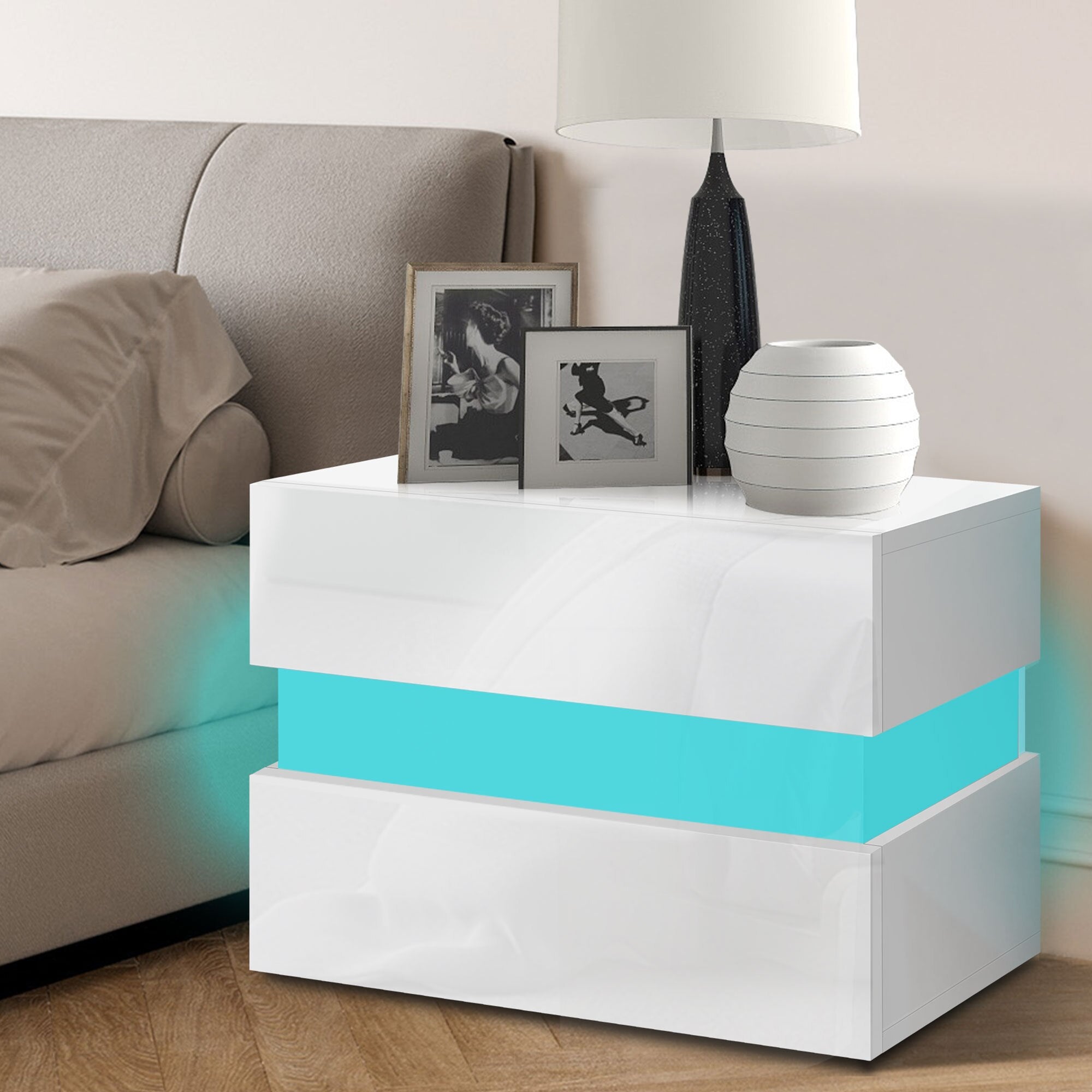 Bedside Table LED Nightstand - beunik