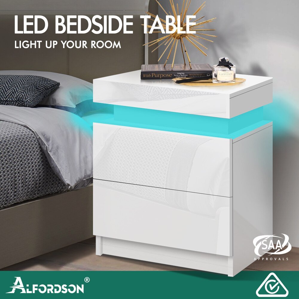 Bedside Table LED Nightstand - beunik