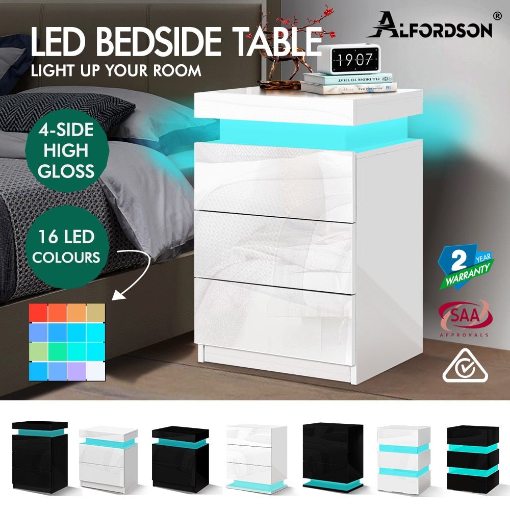 Bedside Table LED Nightstand - beunik