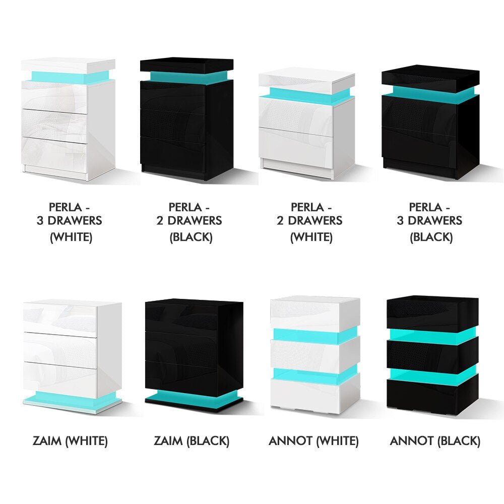 Bedside Table LED Nightstand - beunik