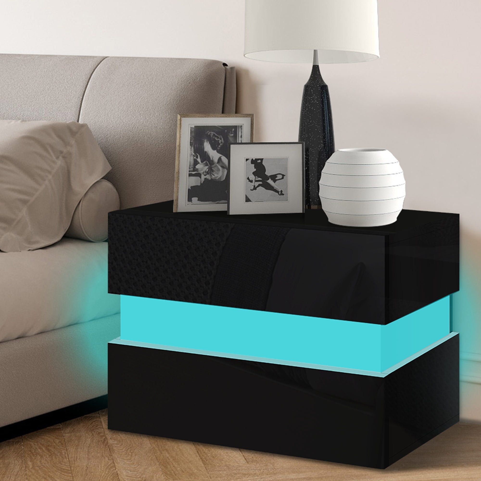 Bedside Table LED Nightstand - beunik