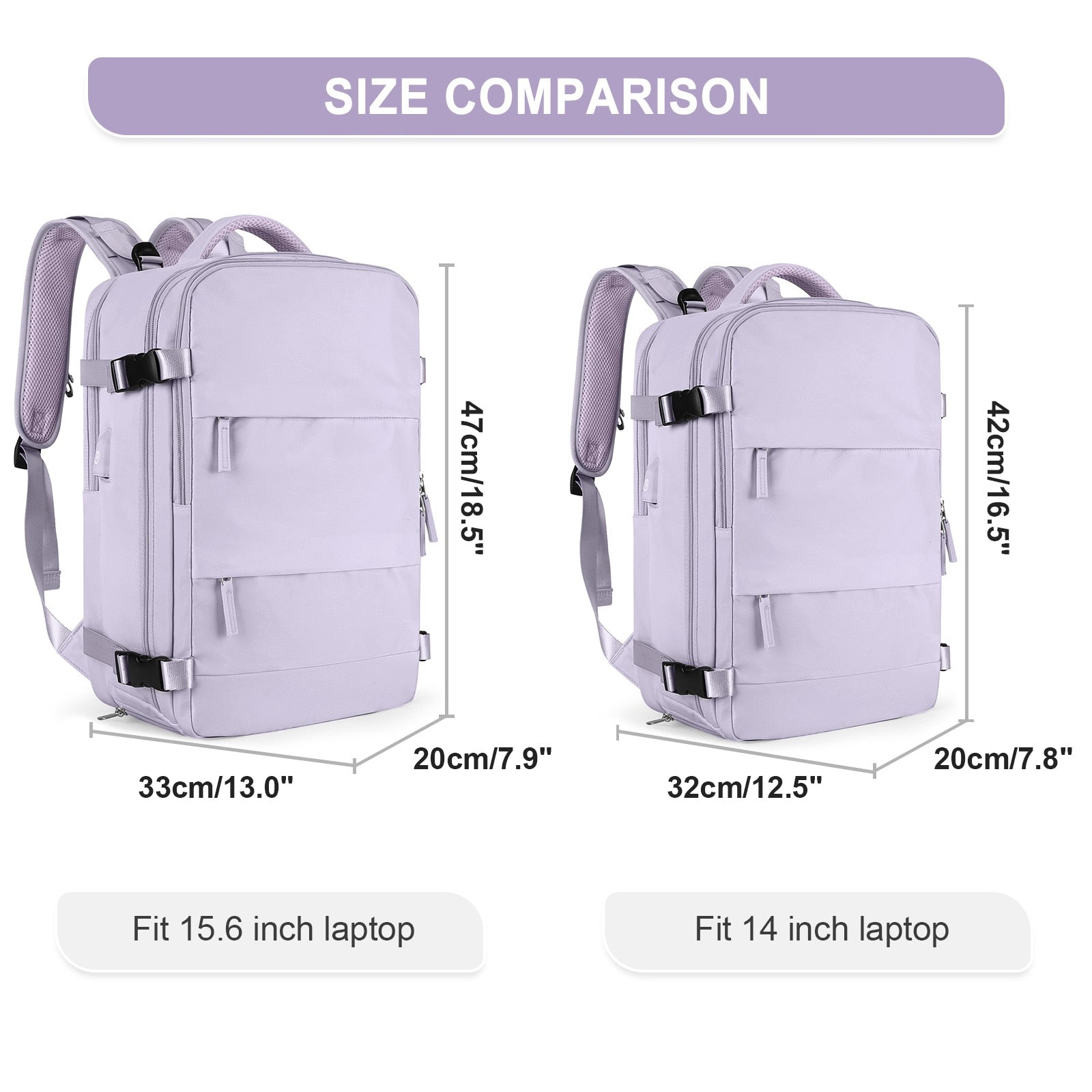 Carry On Travel Backpack (Laptop and Shoe Fitment) - beunik