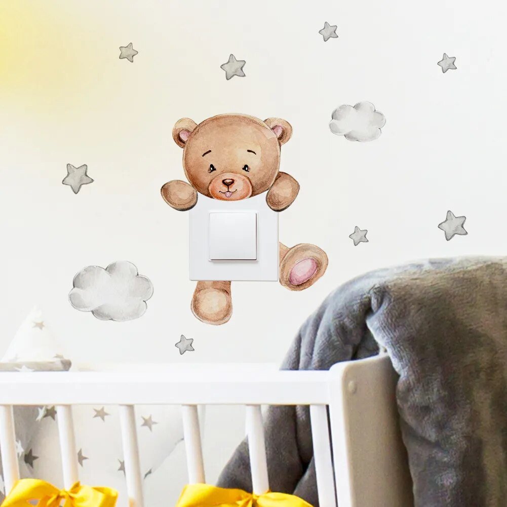 Cartoon Bear Star Switch Sticker - beunik