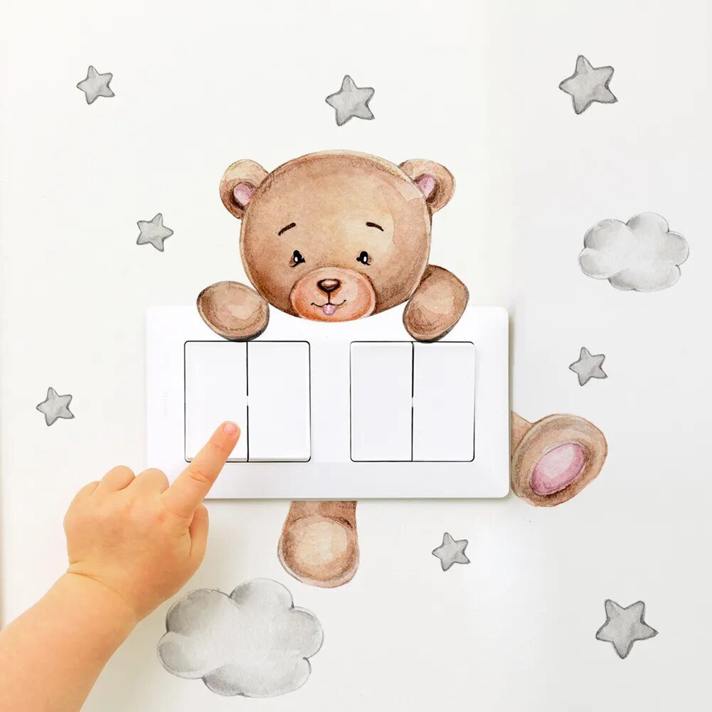 Cartoon Bear Star Switch Sticker - beunik