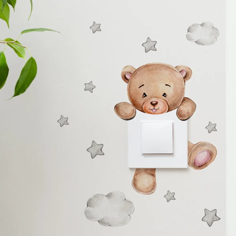 Cartoon Bear Star Switch Sticker - beunik