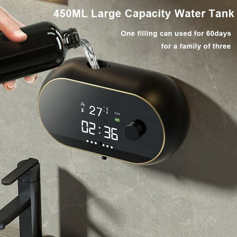 Creative Liquid Foam Soap Dispensers With Time Temperature Display - beunik