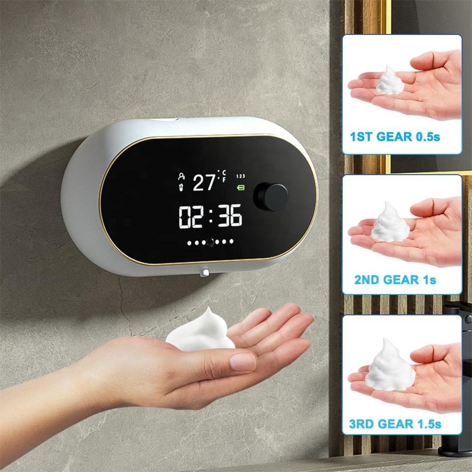 Creative Liquid Foam Soap Dispensers With Time Temperature Display - beunik