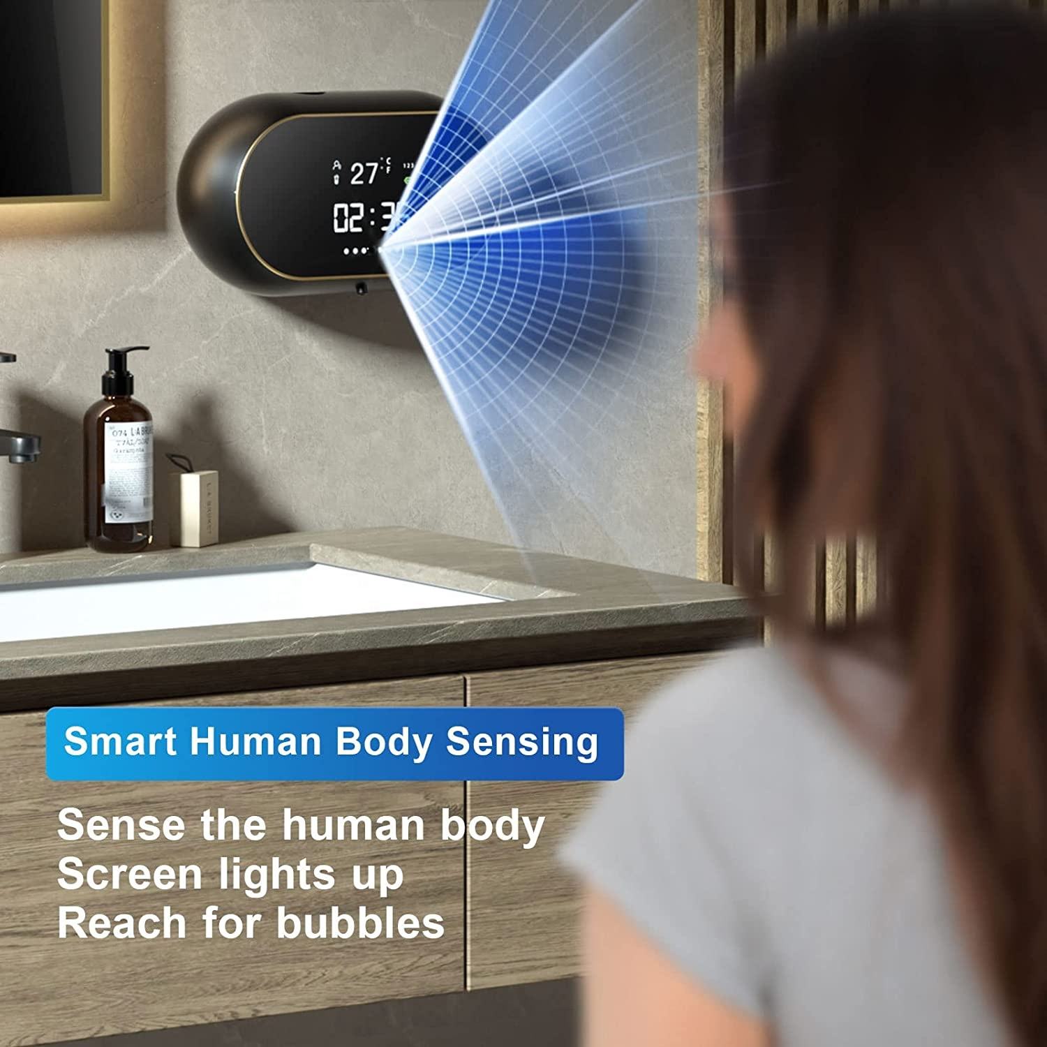 Creative Liquid Foam Soap Dispensers With Time Temperature Display - beunik