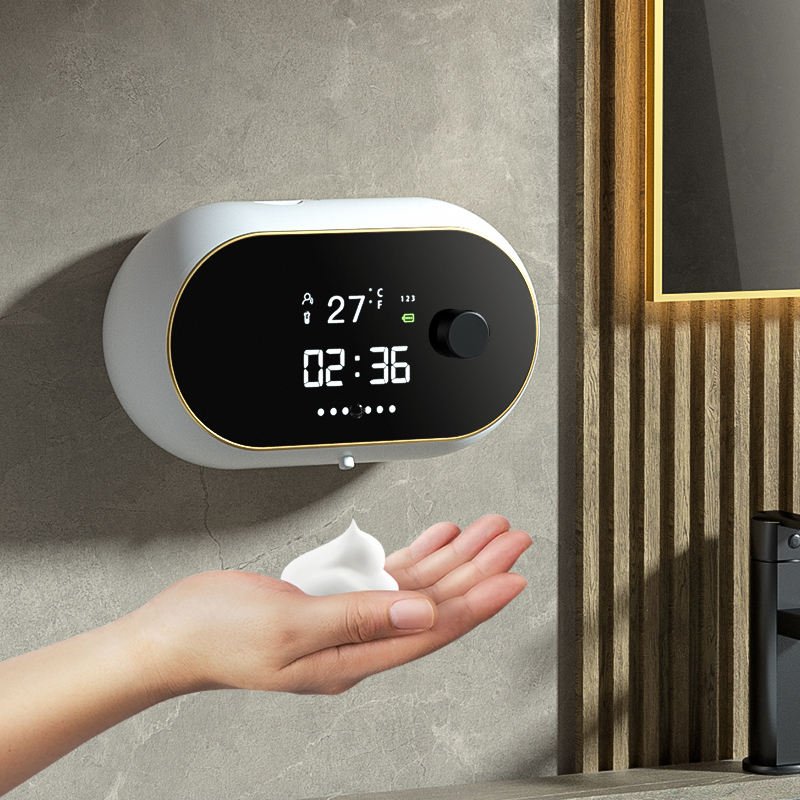 Creative Liquid Foam Soap Dispensers With Time Temperature Display - beunik