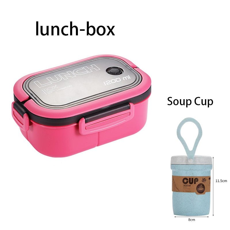 Double-layer Lunch Box Portable With Fork And Spoon - beunik