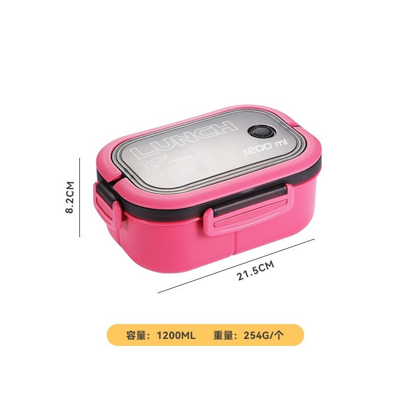 Double-layer Lunch Box Portable With Fork And Spoon - beunik