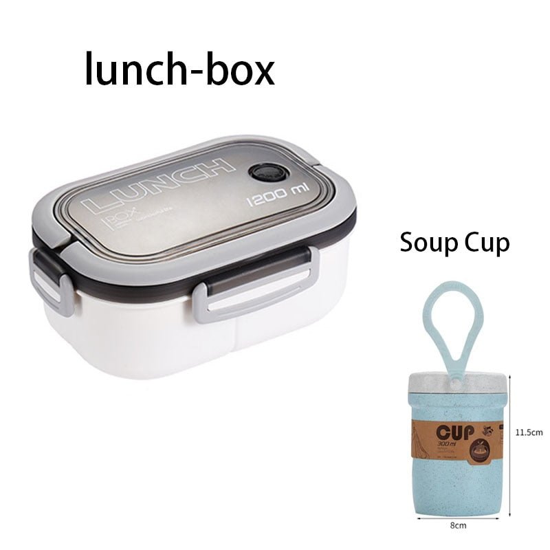 Double-layer Lunch Box Portable With Fork And Spoon - beunik