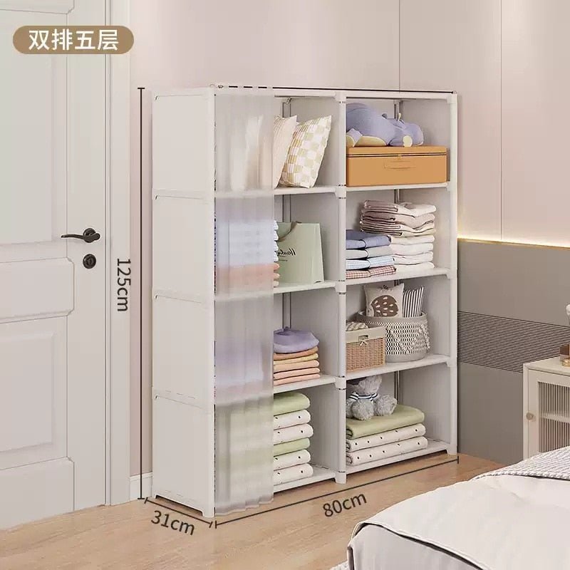 Dustproof Wardrobe Household Bedroom Multipurpose Storage Rack - beunik