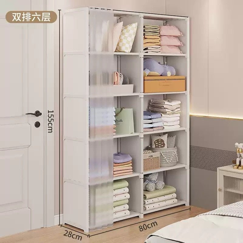 Dustproof Wardrobe Household Bedroom Multipurpose Storage Rack - beunik