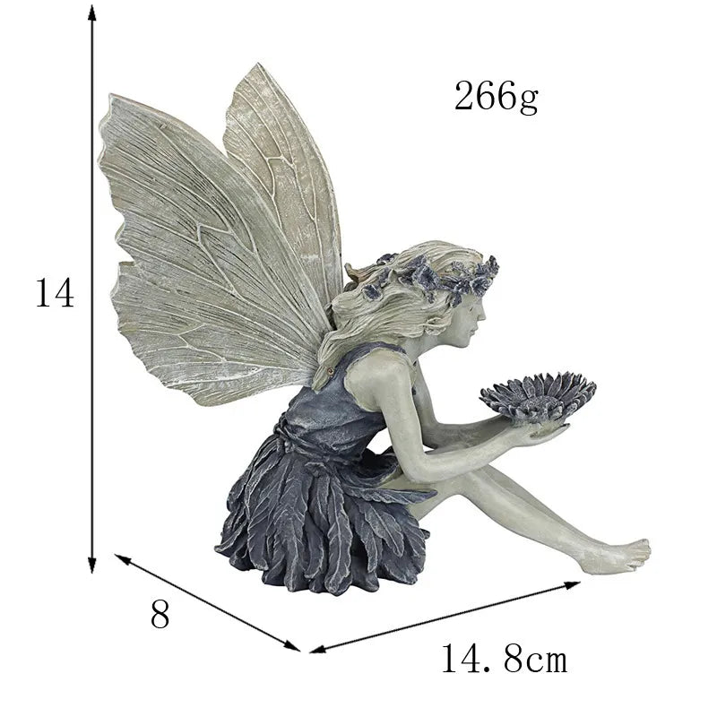 Fairy Statue Resin Jewelry Garden Decoration Angel Girl - beunik
