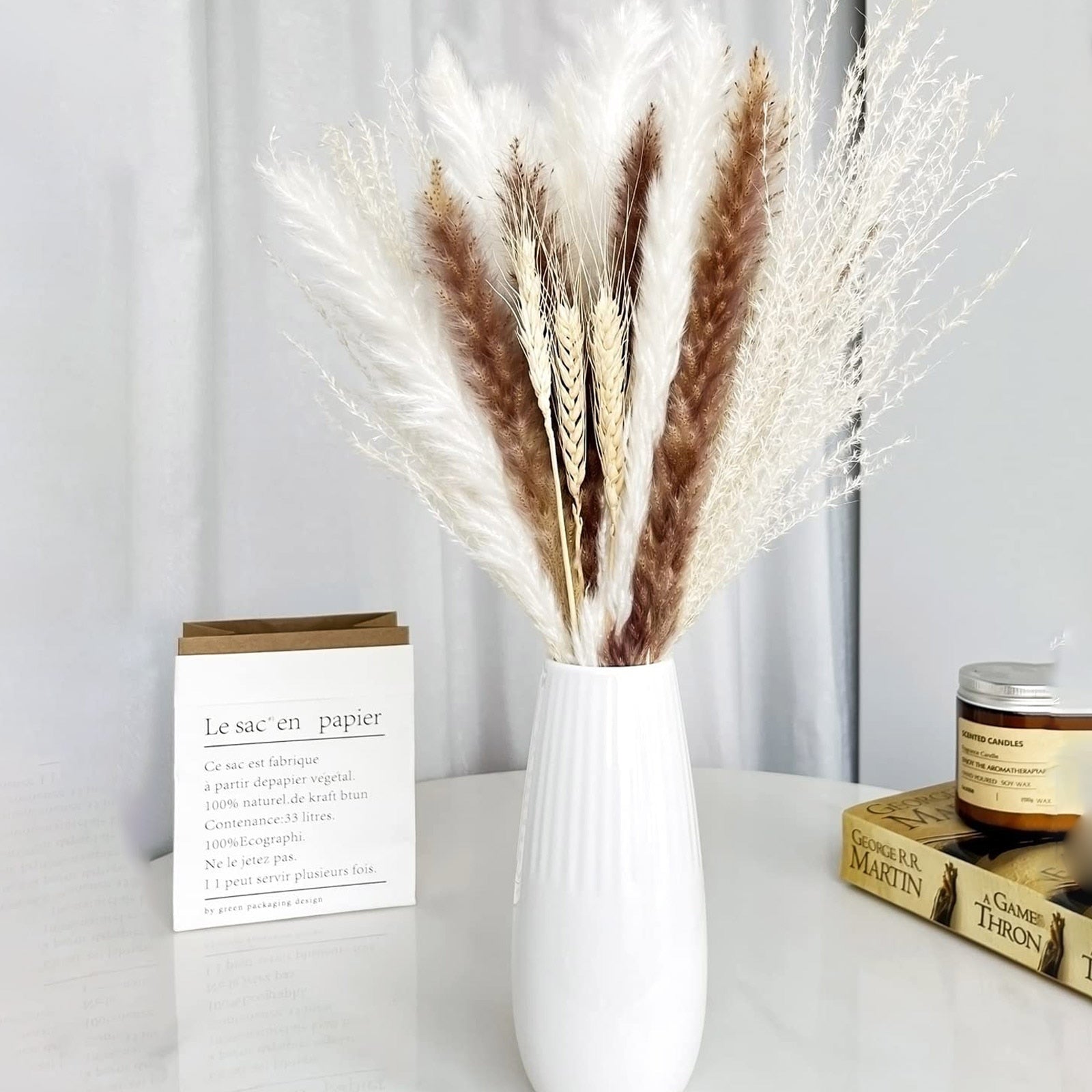 Fluffy Pampas Dried Flowers Bouquet Decorations - beunik