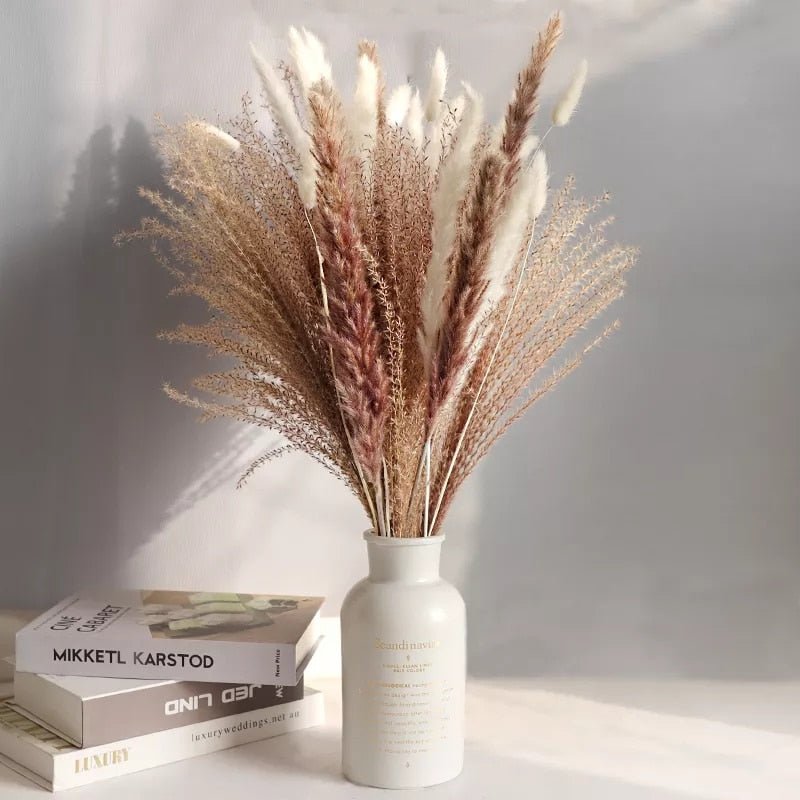 Fluffy Pampas Dried Flowers Bouquet Decorations - beunik