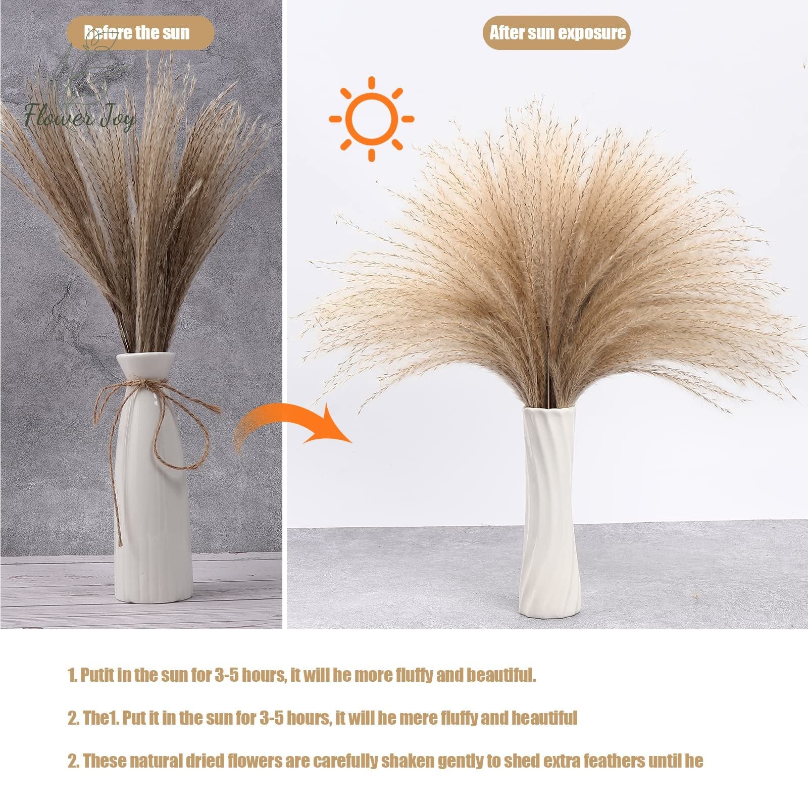 Fluffy Pampas Dried Flowers Bouquet Decorations - beunik