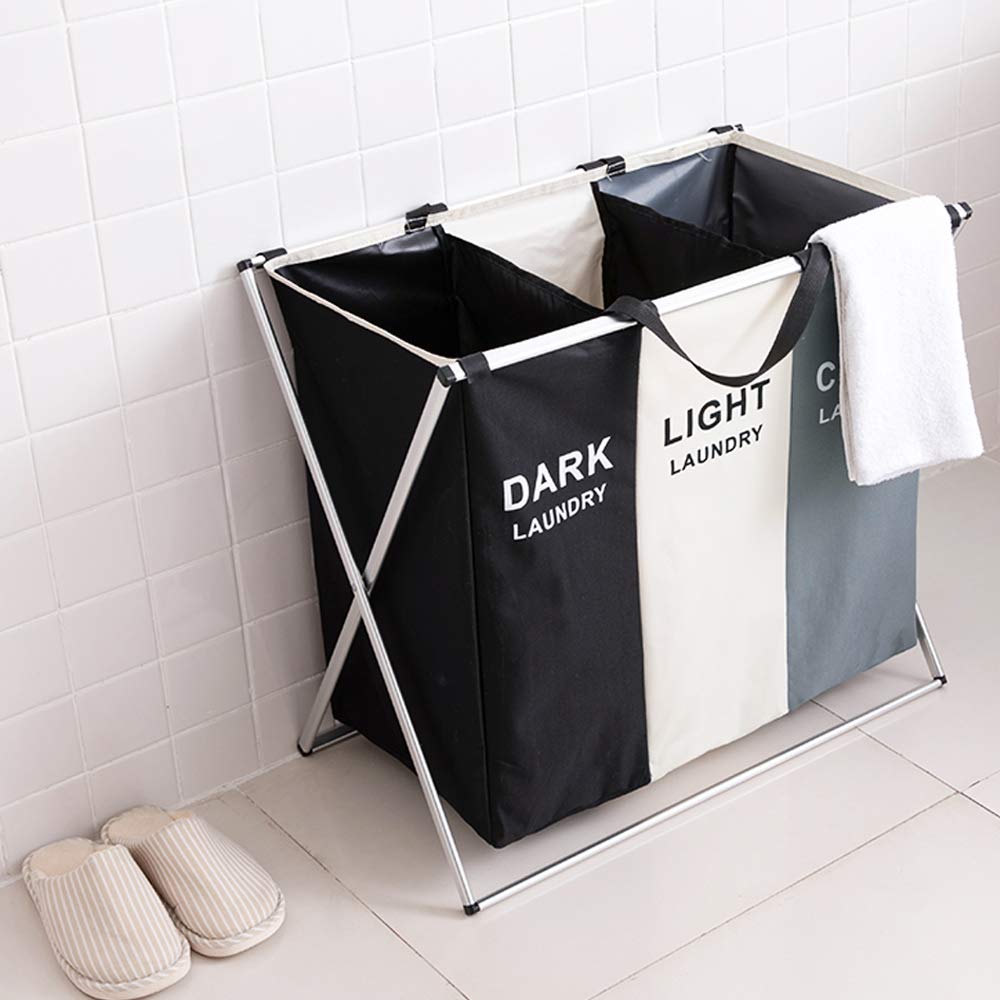 Foldable Laundry Basket Three Grid - beunik