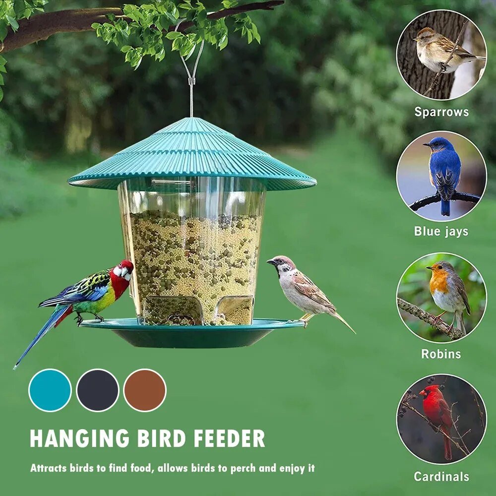 Garden Plastic Bird Feeder Hanging Peanut Nut Feeding Station - beunik