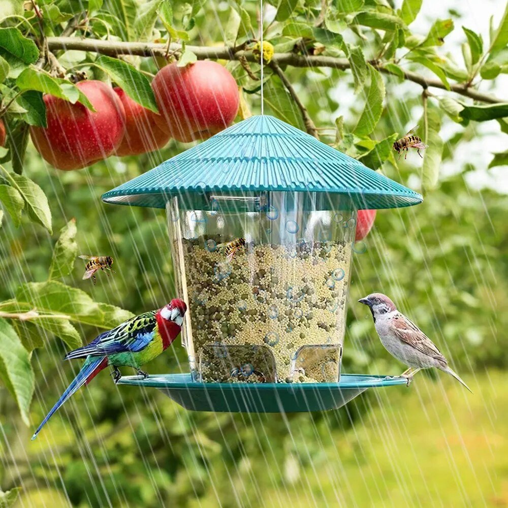 Garden Plastic Bird Feeder Hanging Peanut Nut Feeding Station - beunik