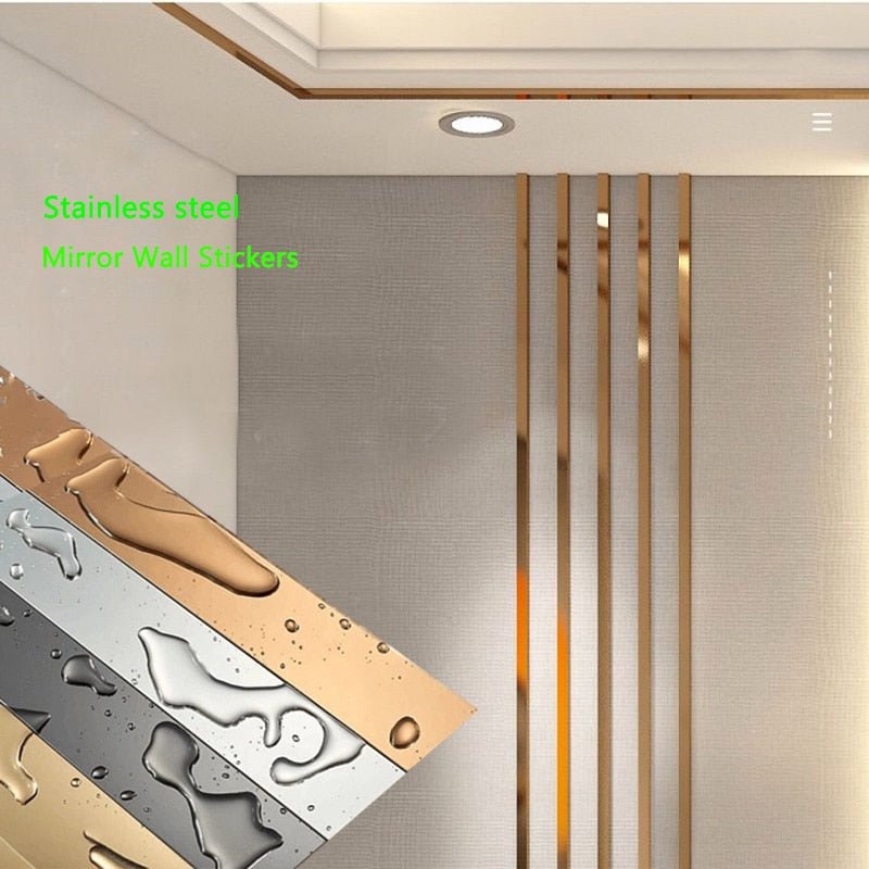 Gold Wall Sticker Stainless Steel Flat Rolls - beunik