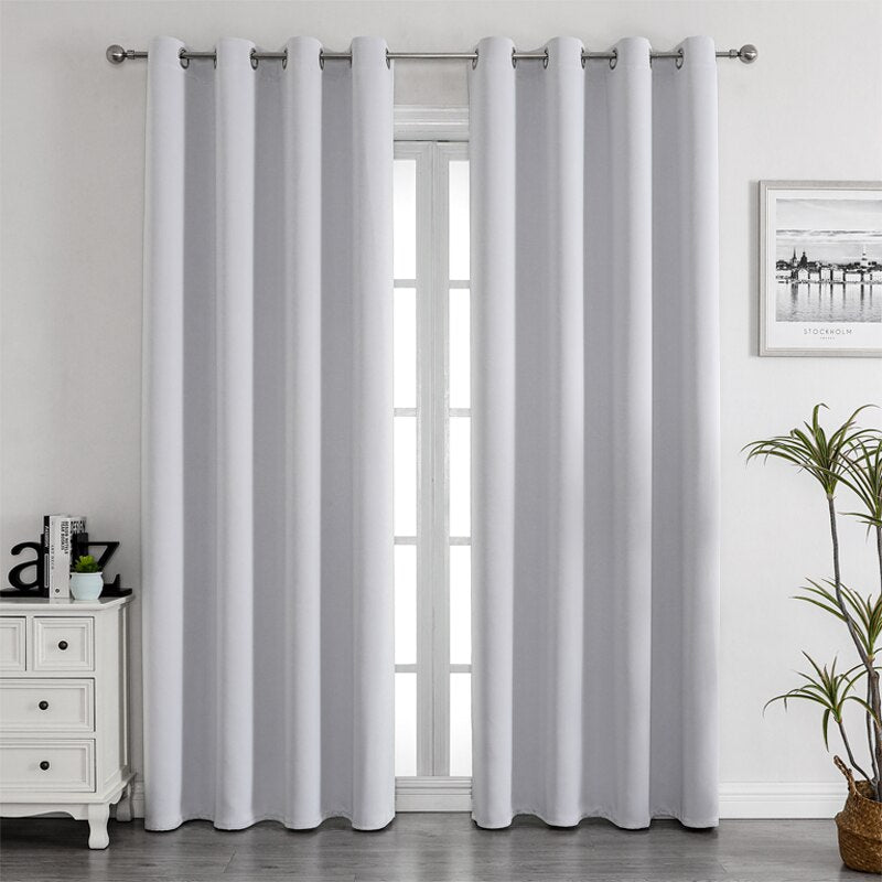 Grommet Solid Blackout Curtains for Bedroom - beunik