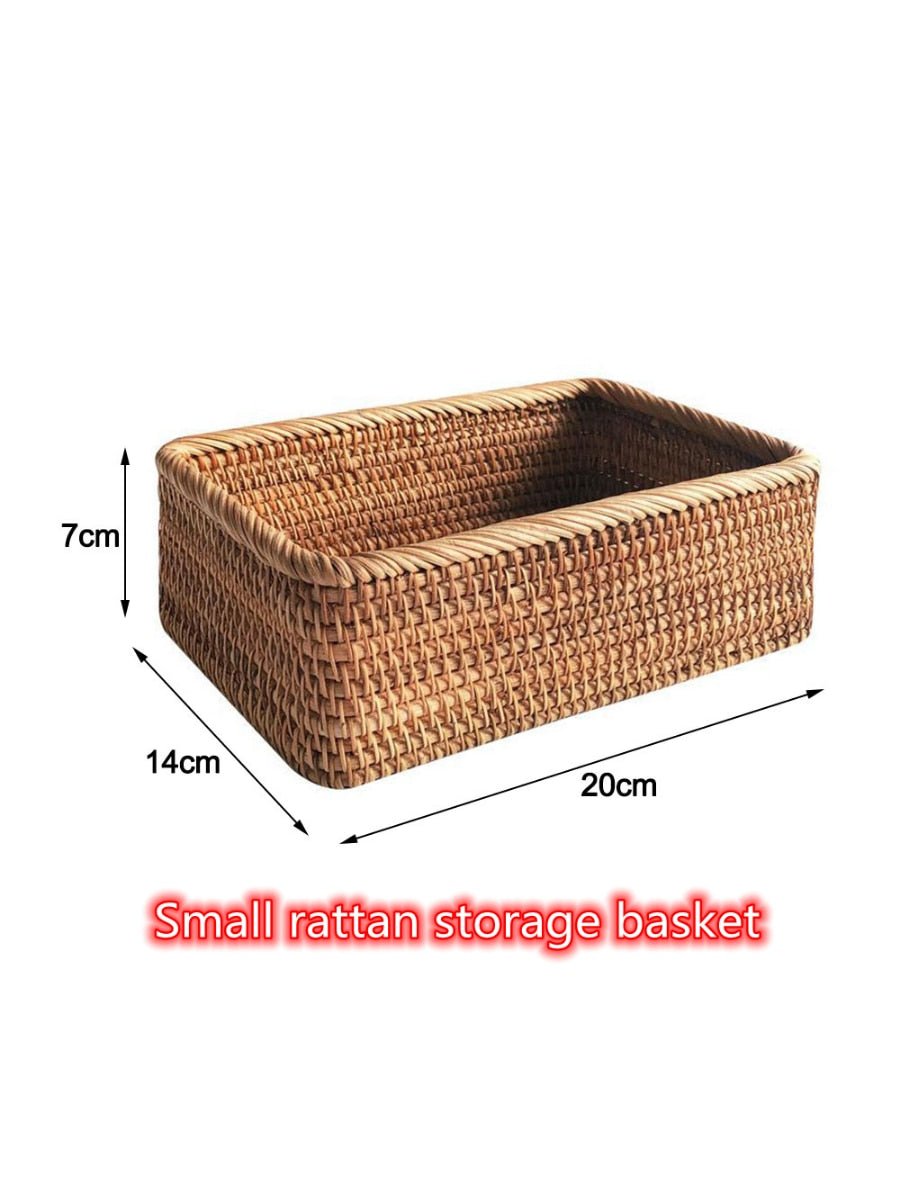 Handwoven Rectangular Rattan Wicker Storage Box - beunik