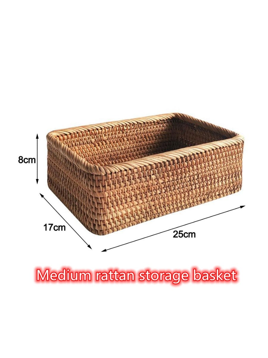 Handwoven Rectangular Rattan Wicker Storage Box - beunik