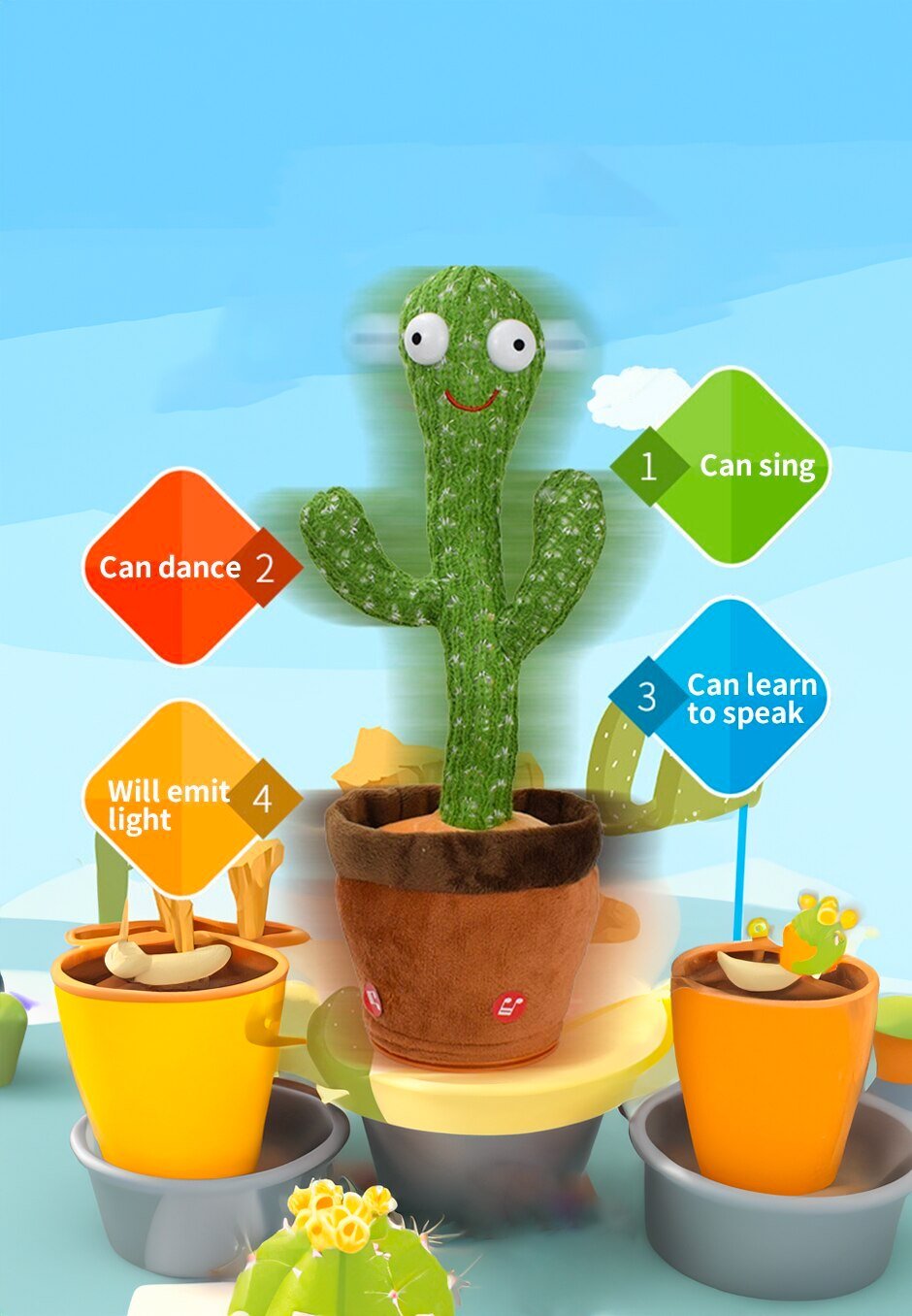 Intelligent Cactus Interactive Learning and Musical Toy - beunik