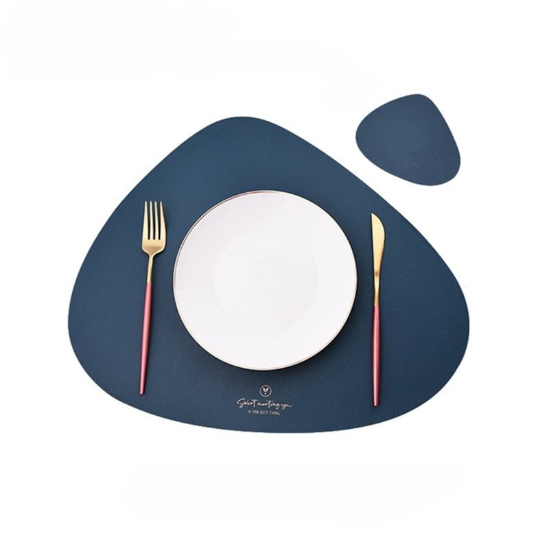 Inyahome PU Leather Dual Sided Placemat and Coaster Set - beunik