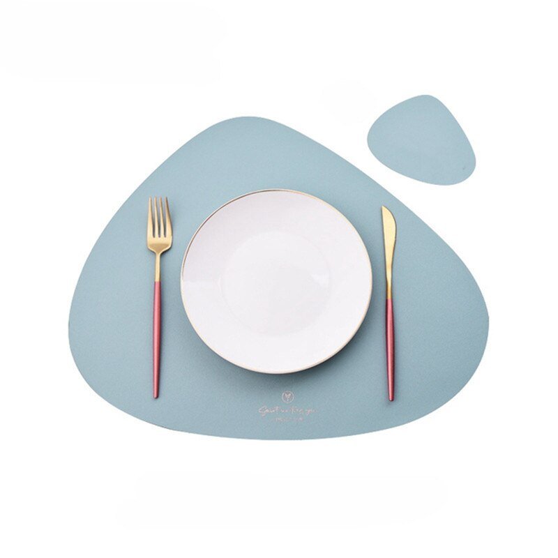 Inyahome PU Leather Dual Sided Placemat and Coaster Set - beunik