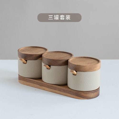 Japanese Kitchen Spice Jar Combination Salt and Pepper Shaker Oil Pot Set - beunik