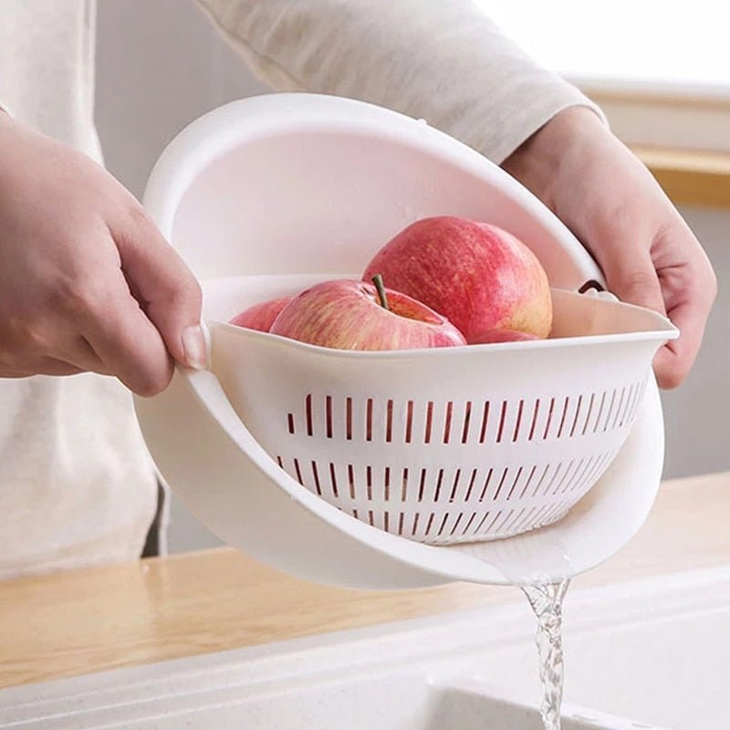 Kitchen Rotatable Double Drain Basket - beunik