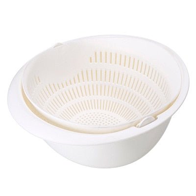 Kitchen Rotatable Double Drain Basket - beunik