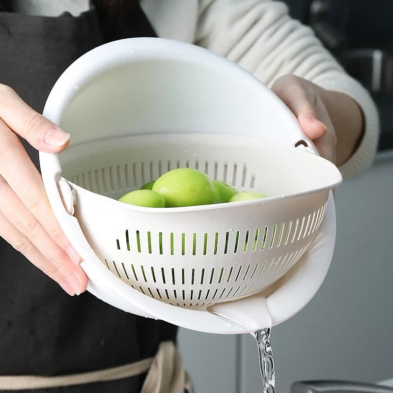 Kitchen Rotatable Double Drain Basket - beunik