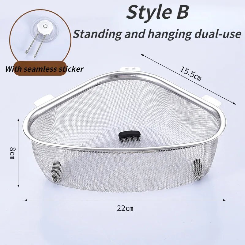 Kitchen Sink Drain Basket Stainless Steel Triangle - beunik