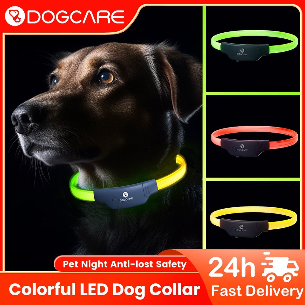 LED Dog Collar Colorful Luminous Collar 300m Visible - beunik