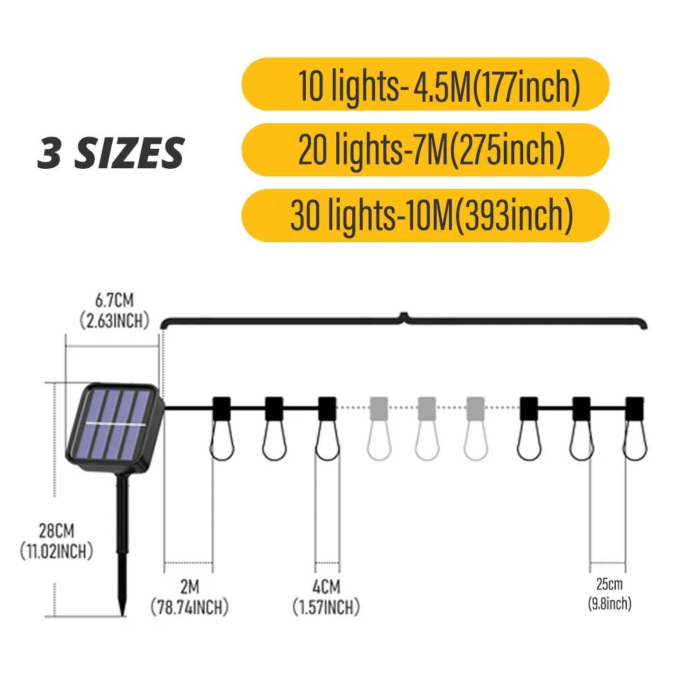 LED Solar String Lights IP65 Waterproof Outdoor - beunik