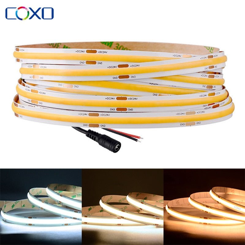 LED Strip Light 320 480 LEDs/m 16.4ft High Density Flexible Tape Ribbon 3000-6500K RA90 Led Lights DC12V 24V - beunik