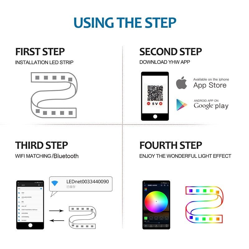LED Strip Lights RGB APP Control Color Changing Lights - beunik