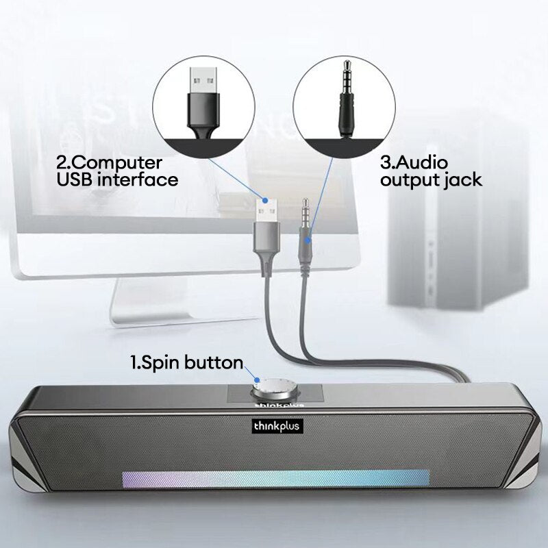 Lenovo TS33 Wired and Bluetooth 5.0 Speaker - beunik