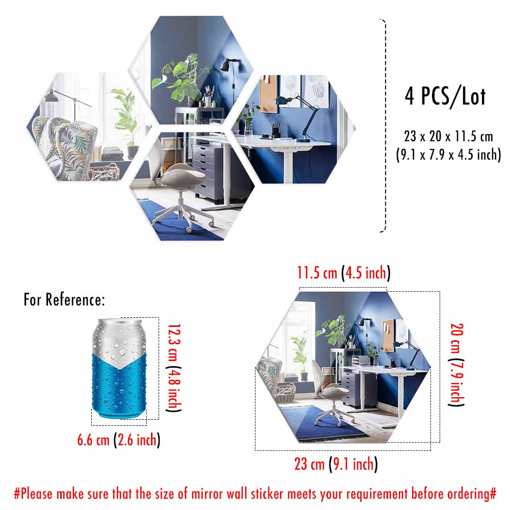 MCDFL Large Hexagonal Mirror Stickers - beunik