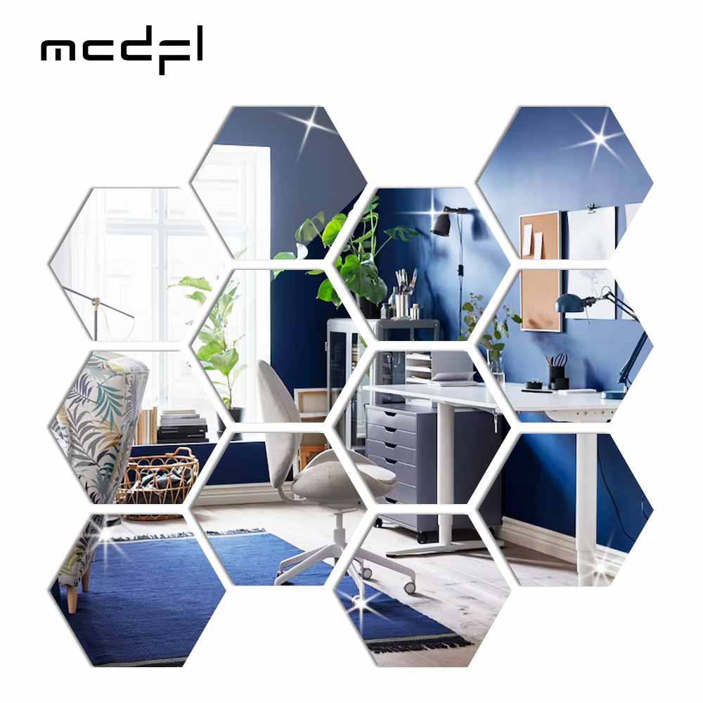 MCDFL Large Hexagonal Mirror Stickers - beunik