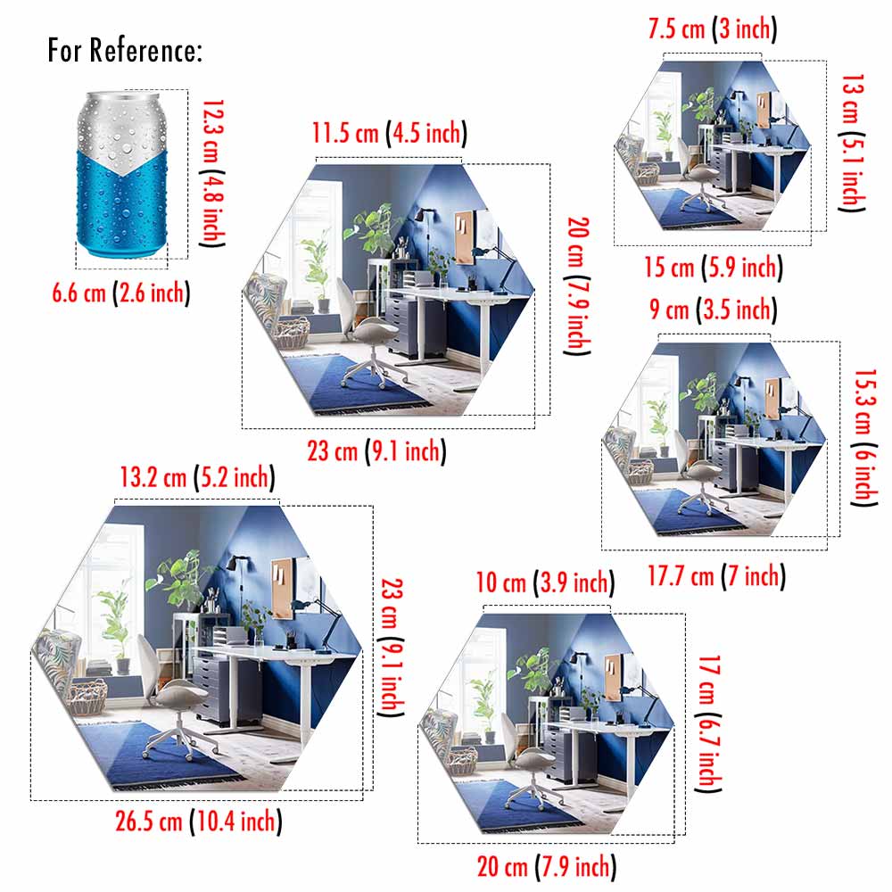 MCDFL Large Hexagonal Mirror Stickers - beunik