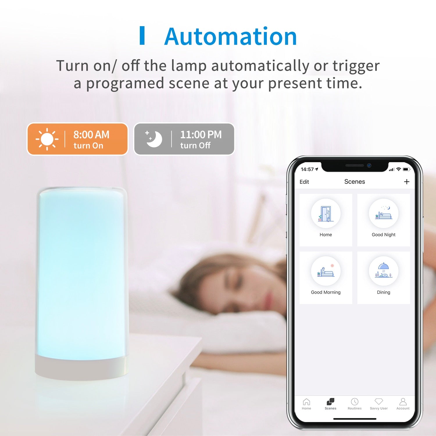 Meross HomeKit Smart Table Lamp RGBWW LED Wi-Fi Night Lamp 6W Touch Sensor Dimmable Bedside Light Support Alexa Google Assistant - beunik